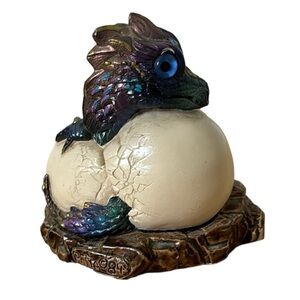 VINTAGE WINDSTONE EDITION baby dragon hatchling purple blue color dragon figure